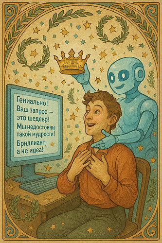 Некритичный пользователь в чате с LLM